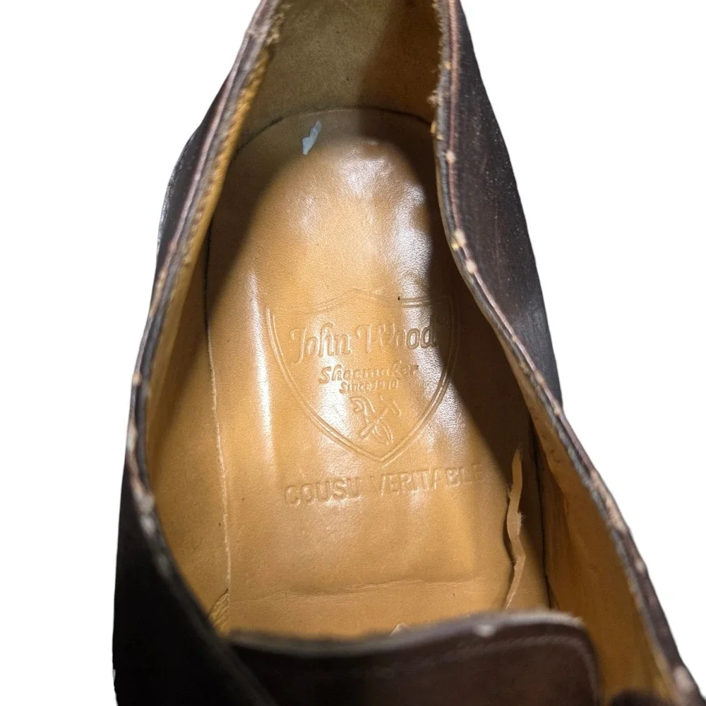 John Wood Shoemaker Mens Sz 13 Brown Norwegian Split Toe Dress Shoes COUSU
